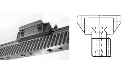 以滾珠導(dǎo)軌的底面作為齒條的安裝基準(zhǔn) 以滾珠導(dǎo)軌的底面作為齒條的安裝基準(zhǔn)
